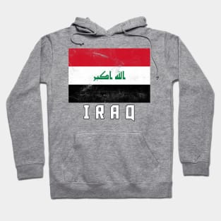 Iraq // Faded Vintage Style Flag Art Design Hoodie